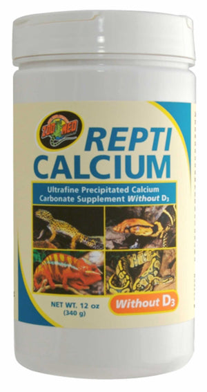 Zoo Med Repti Calcium supplement container on a white background