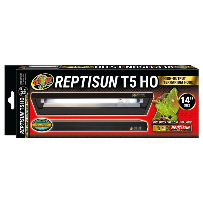 Zoo Med ReptiSun T5 HO Terrarium Hood w/ 5.0 Bulb 14 in