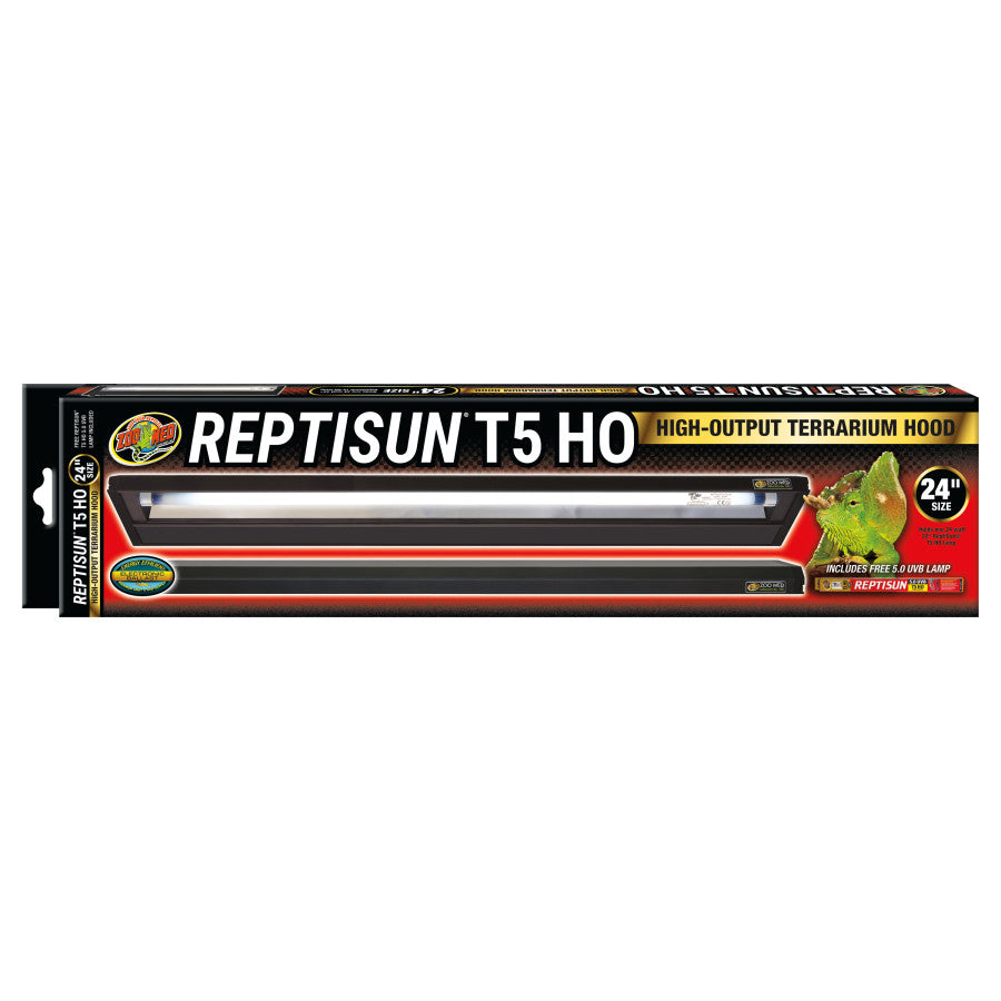 Zoo Med ReptiSun T5 HO Terrarium Hood w/ 5.0 Bulb 24 in