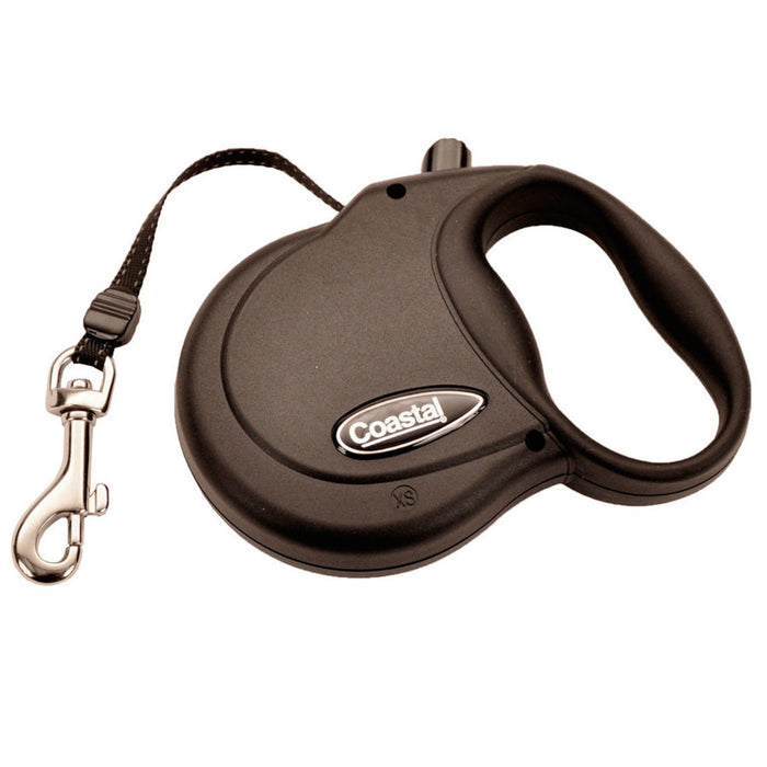 Coastal Retractable Dog Leash Black 12 ft XS