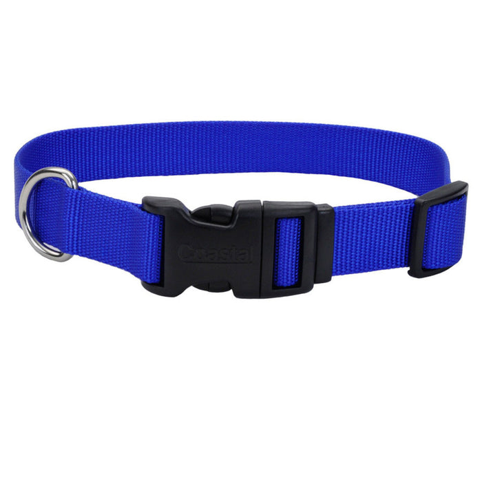 Coastal Adjustable Nylon Dog Collar with Plastic Buckle Blue 3/8 In X 8-12 in