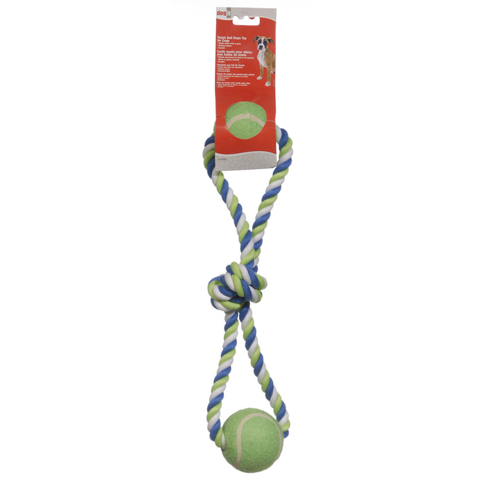 Dogit Striped Cotton Loop Tug with 2 Tennis Balls