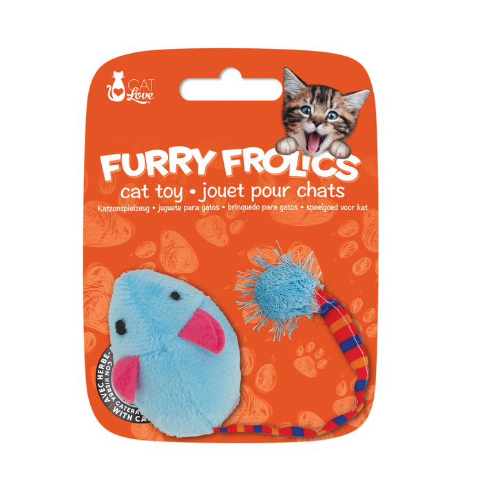 Furry Frolics Plush Mouse/Catnip Blue