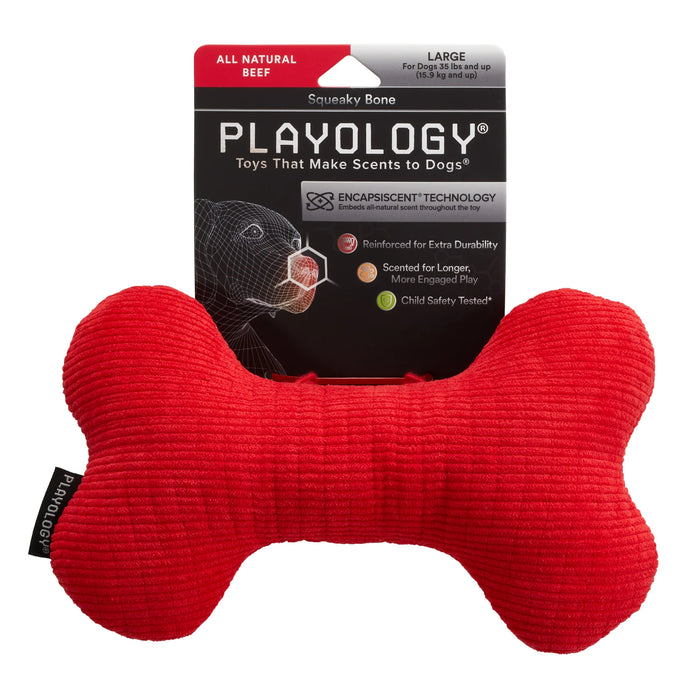 PLUSH SQUEAKY BONE- Large Beef Scent