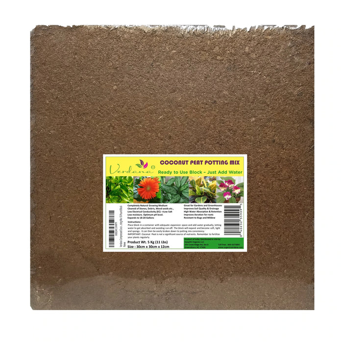 Coco Coir Compressed Brick- 10 LB